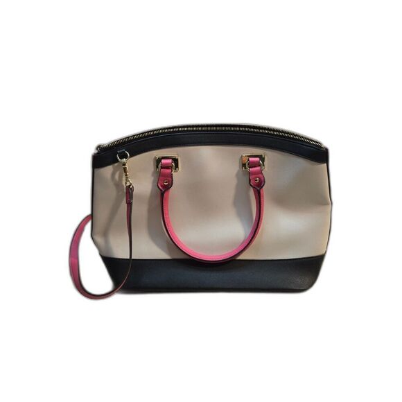 Anne Klein Cream, Pink and Black Double Strap Tote Purse NWOT - Picture 2 of 10